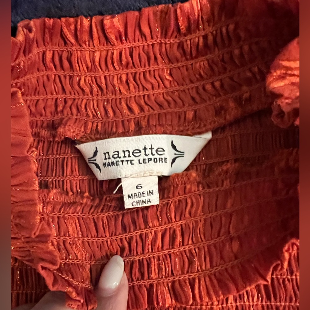 NANETTE NANETTE LEPORE
Women's Smocked Handkerchief Hem Midi Dress Size 6 NWT - Picture 9 of 12